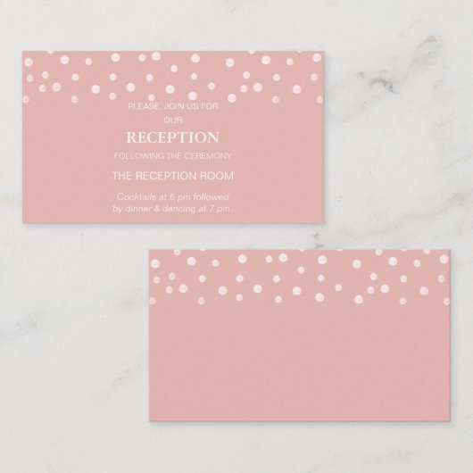 Pearl Confetti op Roos Gold Wedding Informatiekaartje (Voorkant / Achterkant)