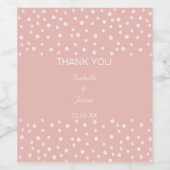 Pearl Confetti op Roos Gold Wijn Etiket (Enkel label)