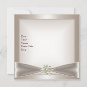 Pearl Cream Floral 50th Birthday Party Event Kaart (Achterkant)