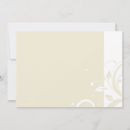Pearl Cream Reverse Swirl Bruiloft Uitnodigingen (Achterkant)