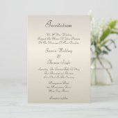 Pearl Cream Wedding Invitation Kaart (Staand voorkant)