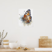 Pearl Crescent Butterfly Art Print Poster (Keuken)