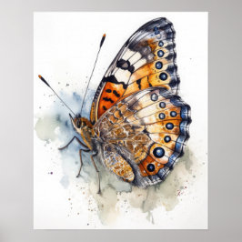 Pearl Crescent Butterfly Art Print Poster