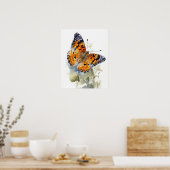 Pearl Crescent Butterfly Art Print Poster (Keuken)