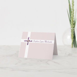Pearl Cross religieuze dank u Notecard Bedankkaart