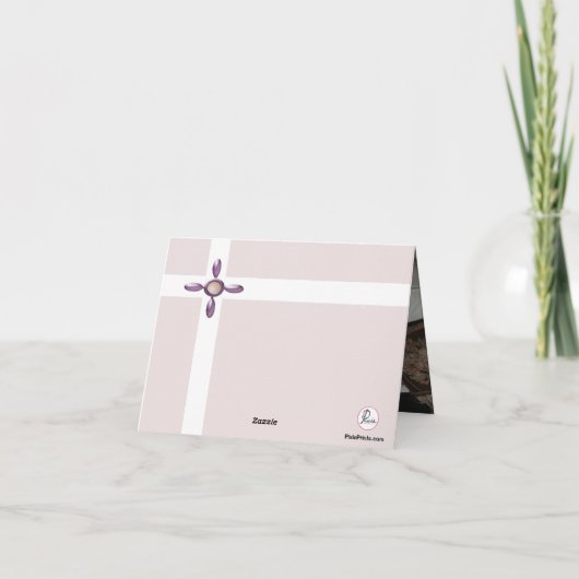 Pearl Cross religieuze dank u Notecard Bedankkaart (Achterkant)