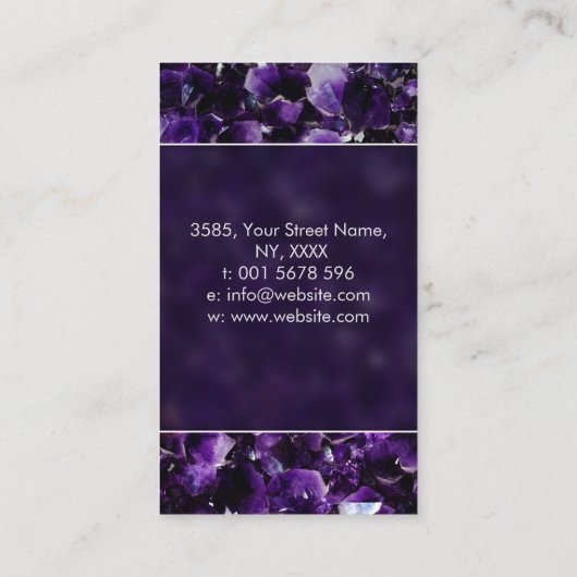 Pearl Crystals Cluster op Amethyst Visitekaartje (Achterkant)