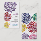 Pearl Dahlia Blossom Burst Floral Visitekaartje (Voorkant / Achterkant)