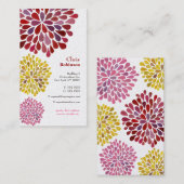 Pearl Dahlia Blossom Burst Floral Visitekaartje (Voorkant / Achterkant)