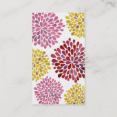 Pearl Dahlia Blossom Burst Floral Visitekaartje (Achterkant)