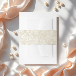 Pearl Damask Wedding Elegant Stationery Uitnodigingen Wikkel