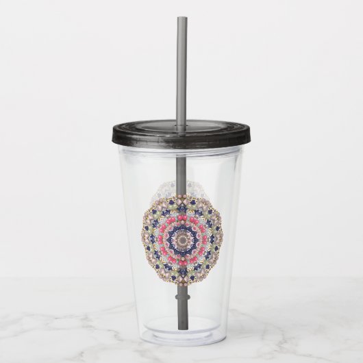 Pearl-decoratie Acryl Drinkbeker (Voorkant)