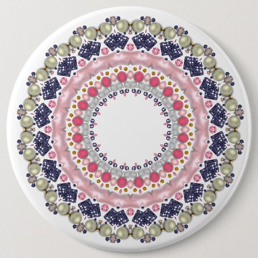 Pearl-decoratie Ronde Button 6,0 Cm (Voorkant)