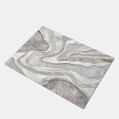 Pearl, diamanten en digitale platina-geode kunst deurmat (Schuin)