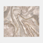 Pearl, diamanten en digitale platina-geode kunst fleece deken (Voorkant (Horizontaal))