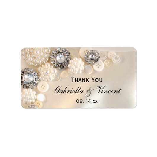Pearl Diamond Buttonnen Weddenschap Etiket (Voorkant)