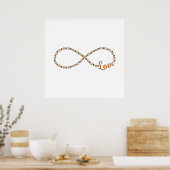 Pearl Diamond Gold Infinity Love Poster (Keuken)