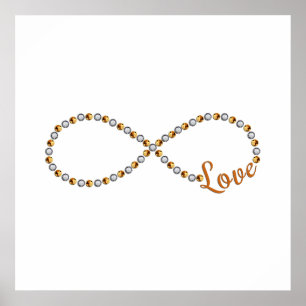 Pearl Diamond Gold Infinity Love Poster