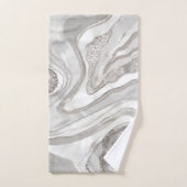 Pearl, diamonds and platinum geode digital art bad handdoek (Handdoek)