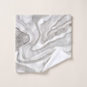 Pearl, diamonds and platinum geode digital art bad handdoek (Wasdoekje)