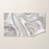 Pearl, diamonds and platinum geode digital art bad handdoek (Handdoek)