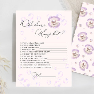 Pearl die weet mama beste Baby shower spel