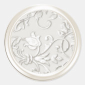 Pearl "Embossed" Damask Envelope Seal Ronde Sticker (Voorkant)