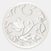 Pearl "Embossed" Damask Envelope Seal Ronde Sticker (Voorkant)