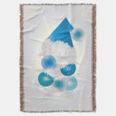 Pearl en blauw voor Kerstmis Deken (Voorkant Verticaal)