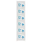 Pearl en blauw voor Kerstmis Korte Tafelloper (Voorkant)