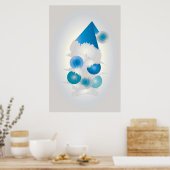 Pearl en blauw voor Kerstmis Poster (Keuken)