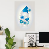 Pearl en blauw voor Kerstmis Poster (Thuiskantoor)