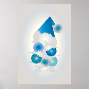 Pearl en blauw voor Kerstmis Poster