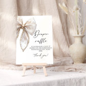 Pearl en Bow Girl Baby shower Luier Raffle Poster