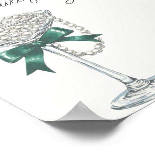 Pearl en Bow Vrijgezellenfeest Welkom Teken Poster (Hoek)