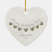 Pearl en crème lace keramisch ornament (Achterkant)