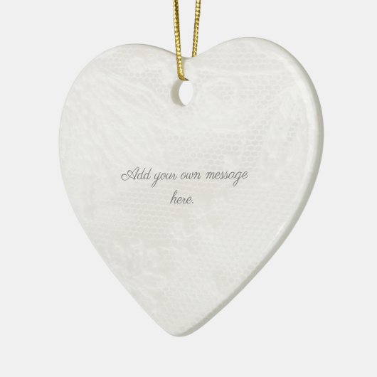 Pearl en crème lace keramisch ornament (Links)