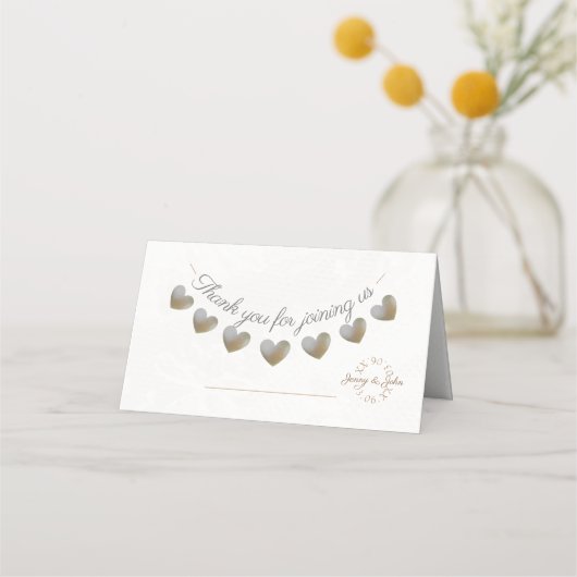 Pearl en crème lace plaatskaartje (Voorkant)