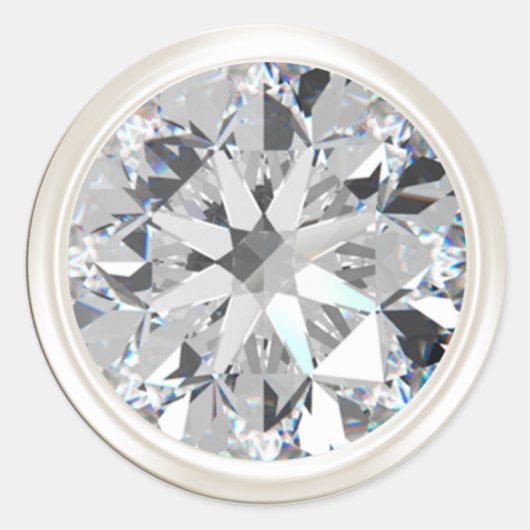 Pearl en Diamond Envelope Seal Ronde Sticker (Voorkant)