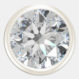 Pearl en Diamond Envelope Seal Ronde Sticker