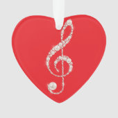 Pearl en Diamond Treble Clef Kerst Ornament (voorkant)