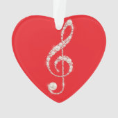 Pearl en Diamond Treble Clef Kerst Ornament (achterkant)