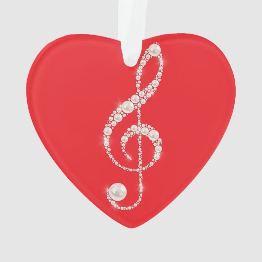 Pearl en Diamond Treble Clef Kerst Ornament (achterkant)