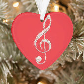 Pearl en Diamond Treble Clef Kerst Ornament