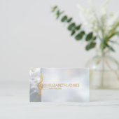 Pearl en goud Treble Clef Ornament Visitekaartje (Staand voorkant)