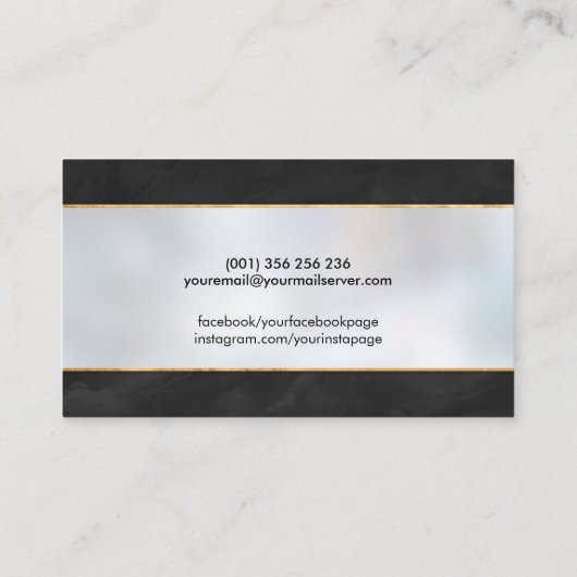 Pearl en goud Treble Clef Ornament Visitekaartje (Achterkant)