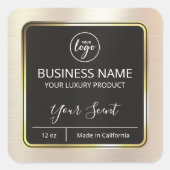 Pearl- en goudkaarsenlabels vierkante sticker (Voorkant)