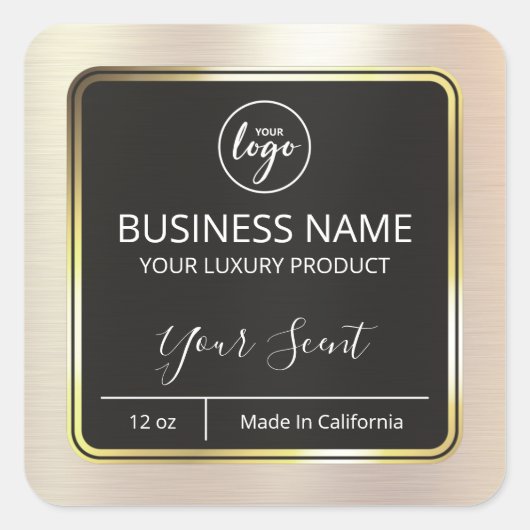 Pearl- en goudkaarsenlabels vierkante sticker (Voorkant)