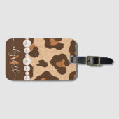 Pearl en Leopard Print Bagagelabel (Voorkant (horizontaal))