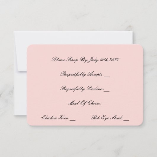 PEARL EN PROSECCO ROZE RSVP-KAART (Voorkant)